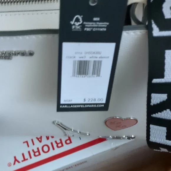 **Entry Only** Karl Lagerfeld White Satchel/Tote Bag New - Picture 2 of 7